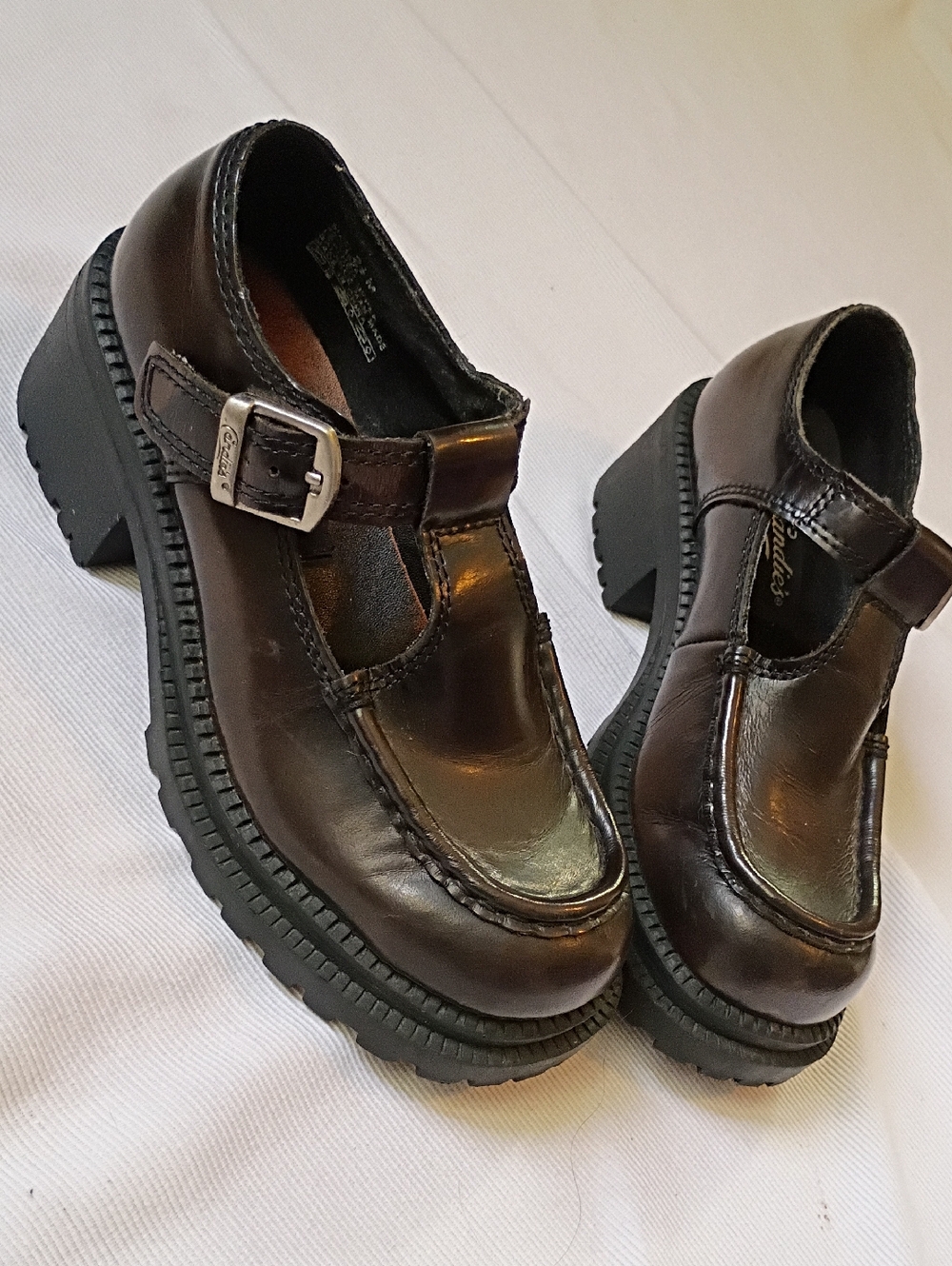 Vintage '90s  Candies Platform Mary Jane Deep Brown Shoes